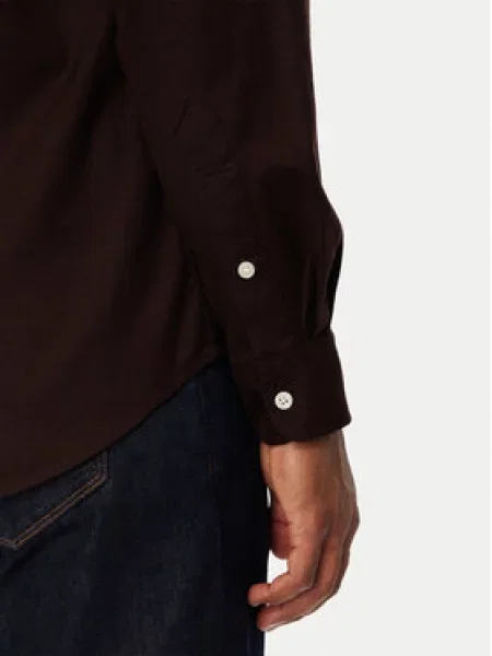 Tommy Hilfiger Srajca Flannel Solid Temno rjava
