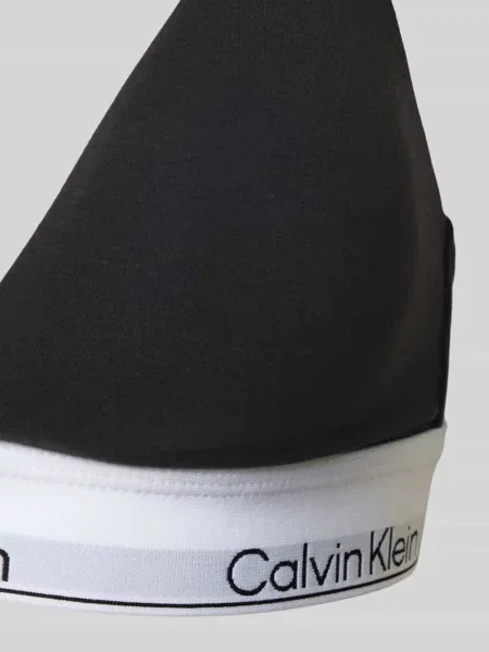 Biustonosz trójkątny z z logo i cienkimi ramiączkami Calvin Klein Underwear czarny