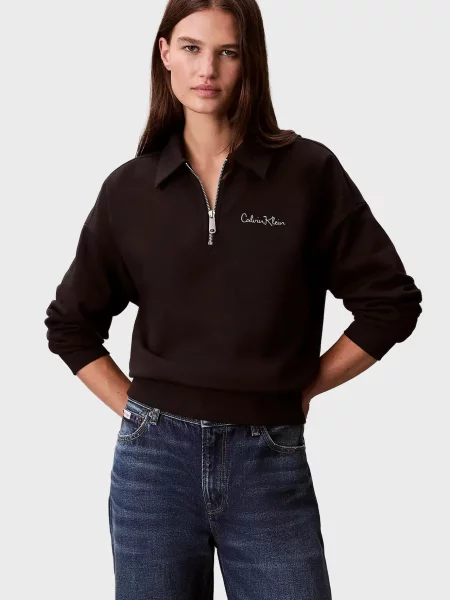 Махрова спортивна кофта Calvin Klein Jeans чорна