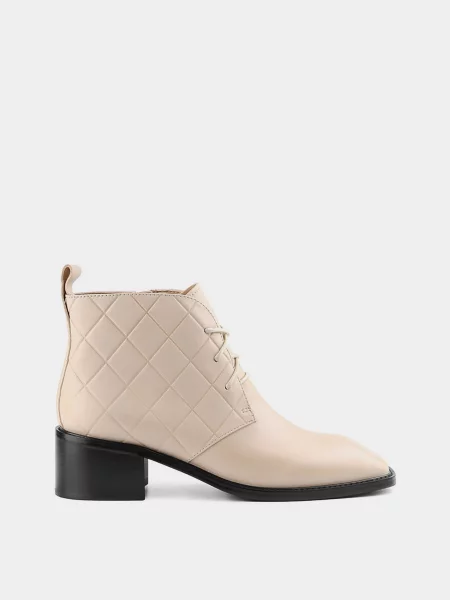 Кожаные ботильоны Leberdes бежевые