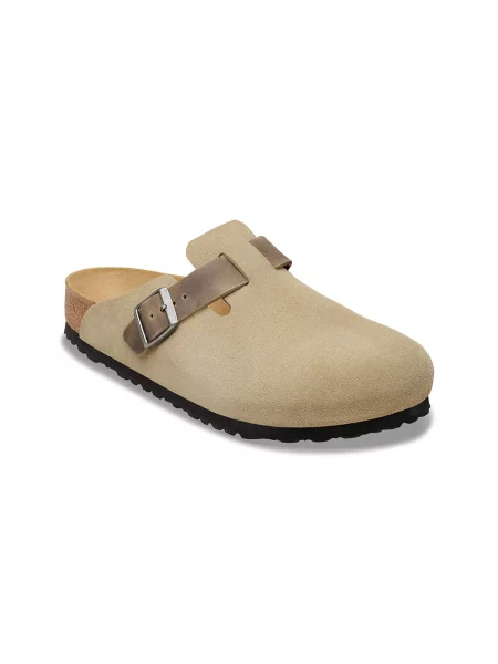 Klapki Birkenstock skórzane brązowe