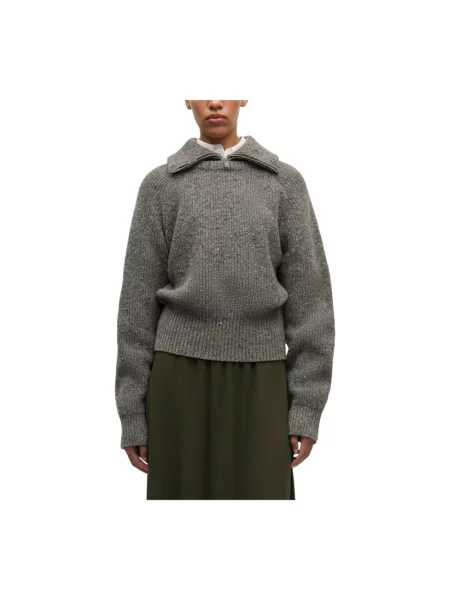 Sweter z golfem Samsoe Samsoe wełniany do golfa szary