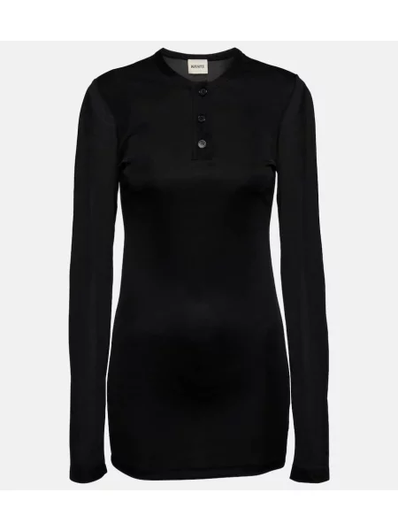 Top Khaite din jerseu negru