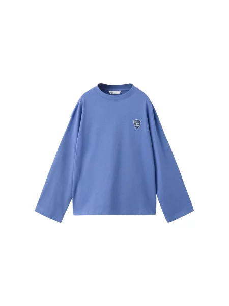 MANGO KIDS Tricou ATEXT bleumarin / albastru regal alb