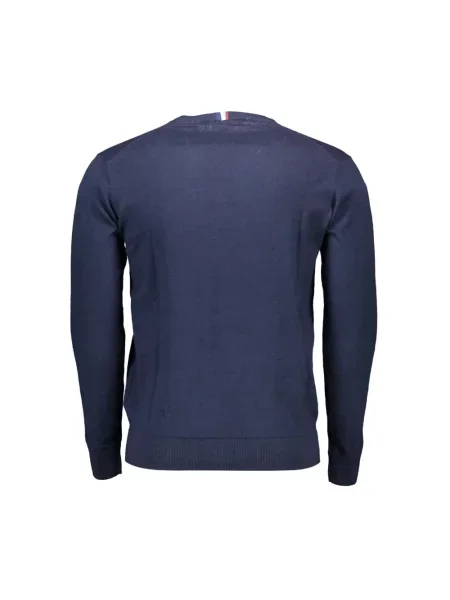 Sweter U.s Polo Assn. z okrągłym dekoltem niebieski