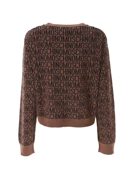 Pulover Moschino din jacard cu autograf maro