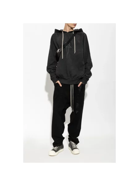 Bluza z kapturem Rick Owens czarna