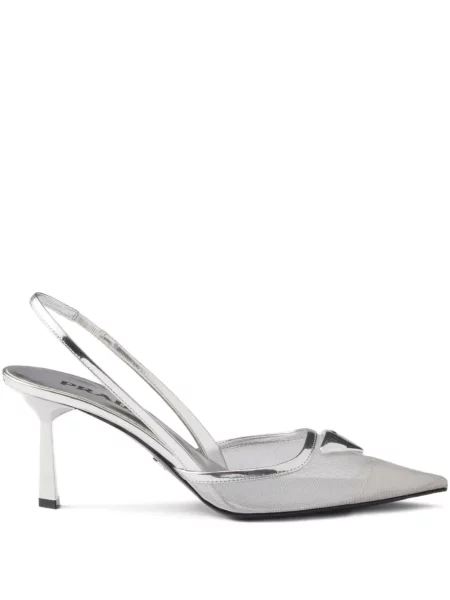 Pantofi cu toc Prada slingback alb