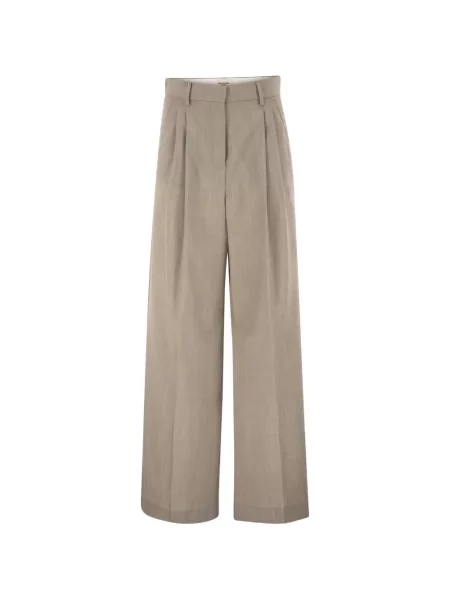 Cu centură pantaloni Weekend Max Mara gri