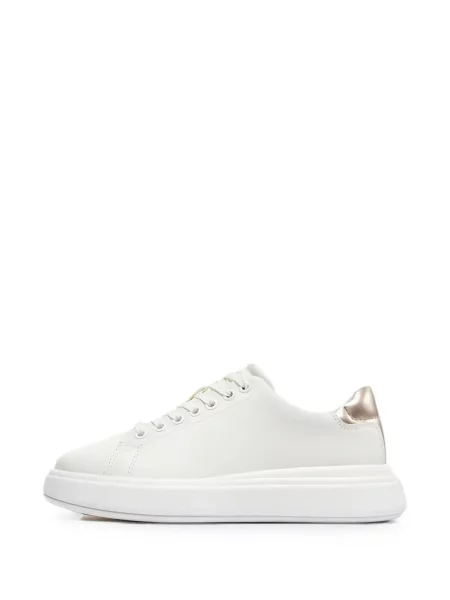 Sneakerși Calvin Klein cu șireturi din dantelă alb