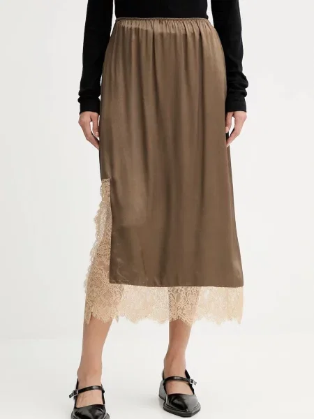 MUNTHE fustă RAVN mini evazați maro