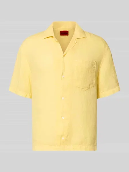 Koszula casualowa o kroju regular fit z czystego lnu model EXOLINO' Hugo