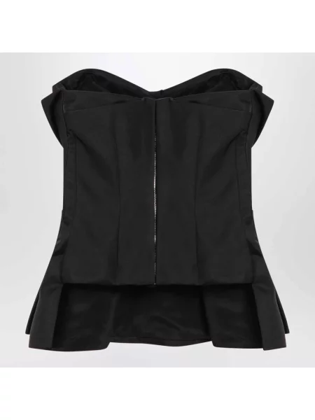 Top Alexander Mcqueen bez ramiączek czarny