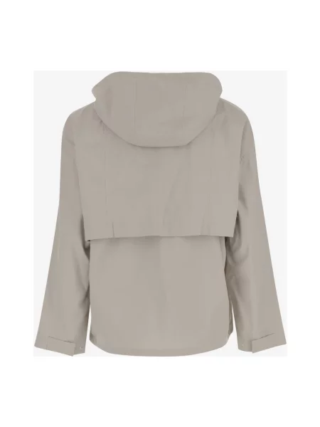 Maison Kitsuné kurtka Hooded Zipped Windbreaker przejściowa oversize beżowy