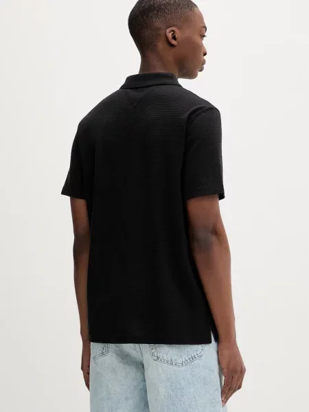 Tommy Jeans polo z bawełną czarna