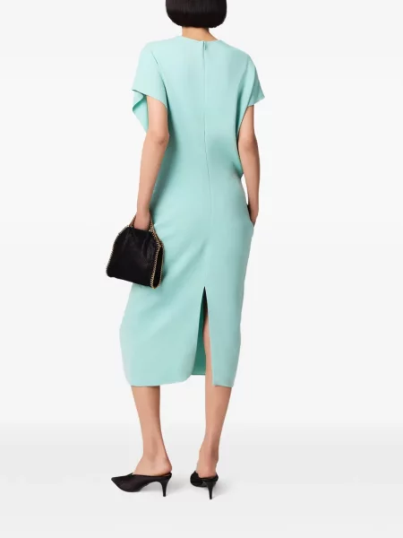Rochie midi Stella Mccartney cu decolteu în V drapată albastru