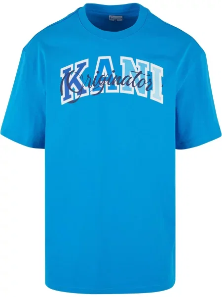 Karl Kani Tricou Originator albastru marin / azur / azuriu alb