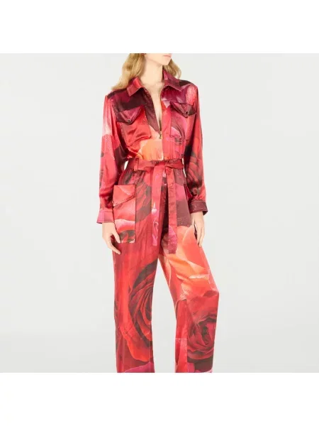 Kombinezon Roberto Cavalli z nadrukiem czerwony