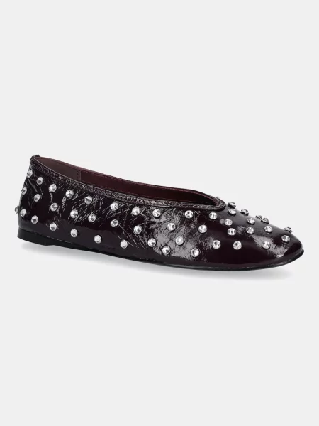 Kožené baleríny Steve Madden Leni-S vínová