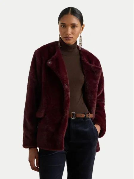 LAUREN RALPH LAUREN Кожено палто бордо