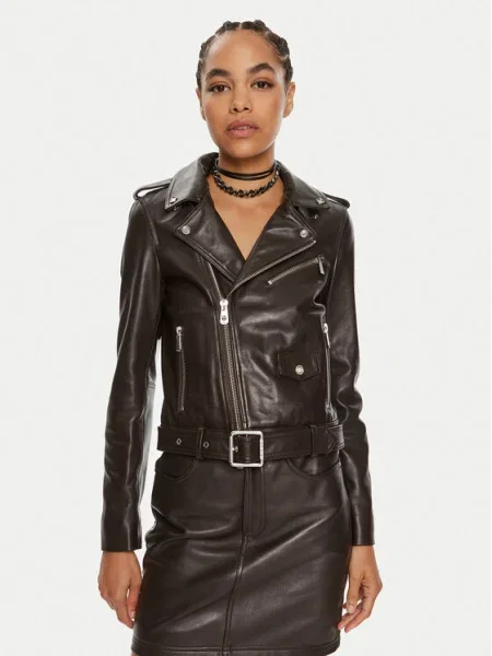 Pinko Geacă de piele Costa Rica maro