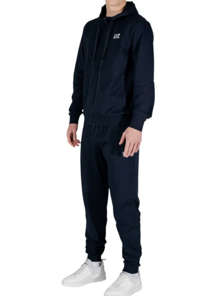 Komplet dresowy Ea7 Emporio Armani z kapturem niebieski