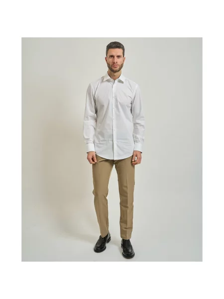 Spodnie o kroju slim fit z trokami model ‘T_COMMUTER’ Boss Green beżowe
