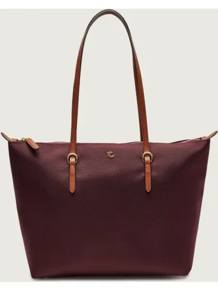 Lauren Ralph Lauren Shopper táska KEATON bordó fehér
