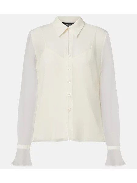 Cămașă Gucci de mătase alb