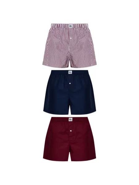 Pantaloni scurți Lacoste cu dungi roșu