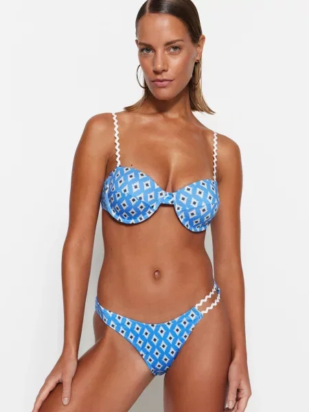 Bikini Trendyol w geometryczne wzory szary