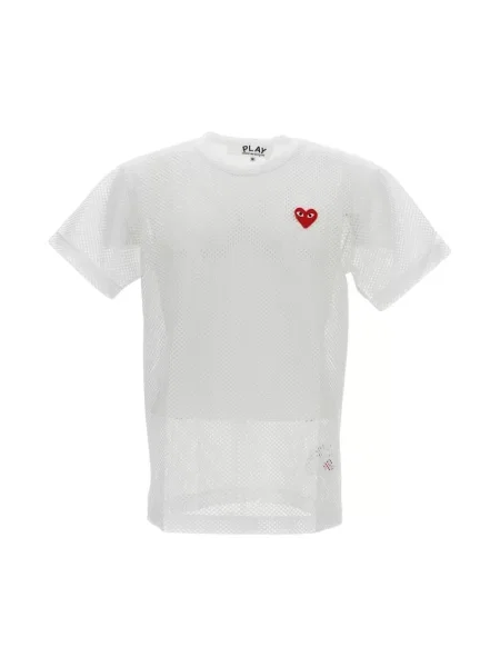 Koszulka Comme Des Garcons Play z siateczki z logo biała
