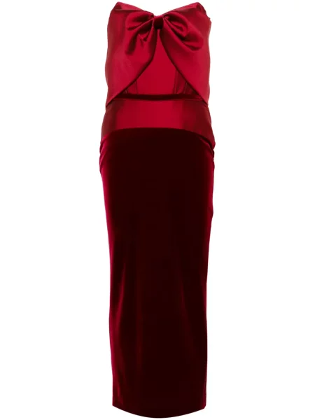 Sukienka midi Cristallini do kolan garniturowa czerwona