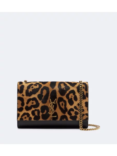 Τσάντα χιαστί Saint Laurent καφέ