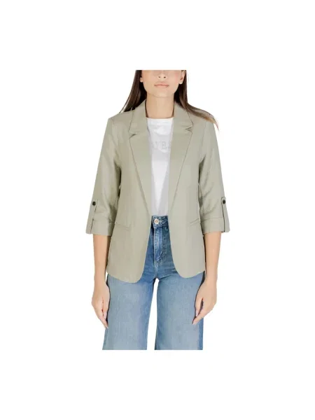 Lniana bez podszewki kurtka Only khaki