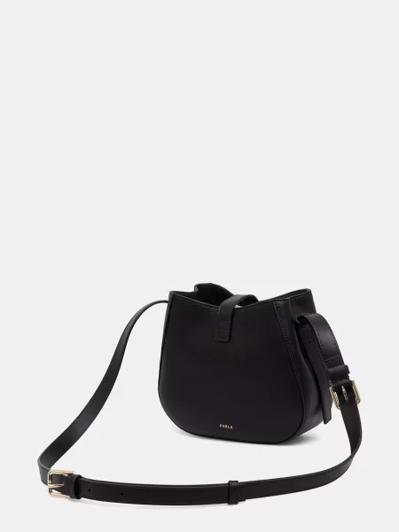 Furla Bőr válltáska Furla Dora Mini fekete