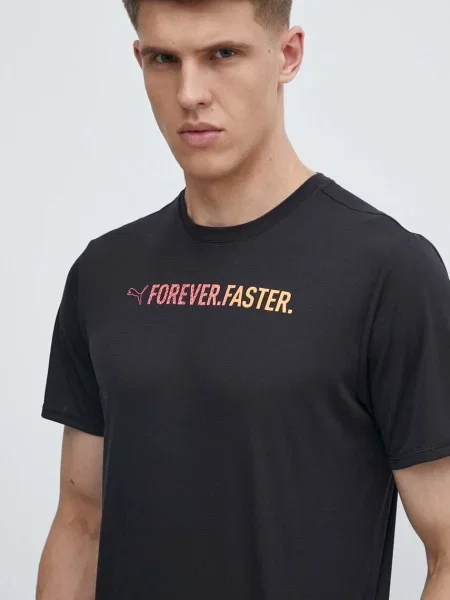 Тениска за бягане Puma Run Favourite с принт черно