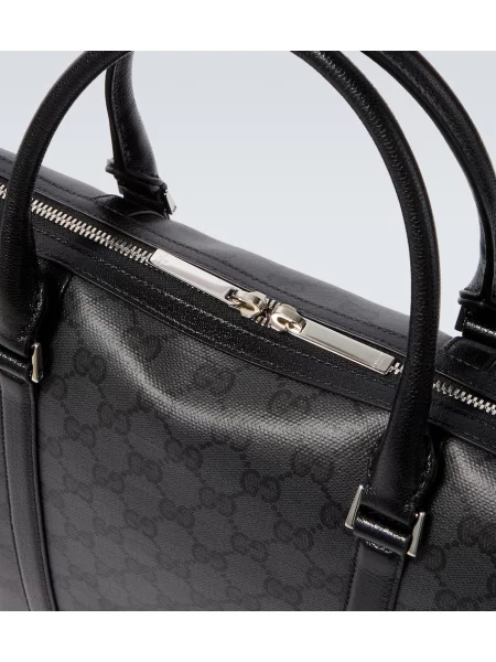 Servietă Gucci clasică din canvas negru