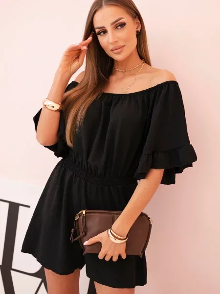 Kombinezon Kesi z falbankami czarny