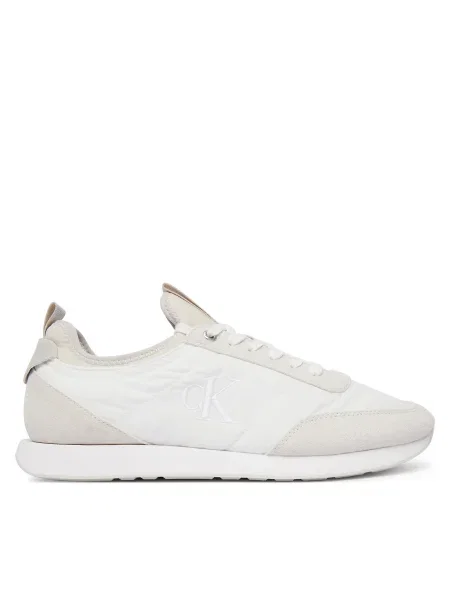 Sneakersy Calvin Klein Retro Runner Sock Laceup Mix biela