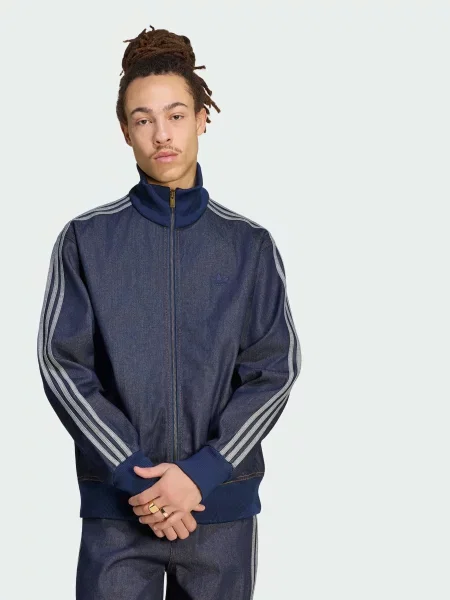 Джинсова куртка adidas комбінований верх синій