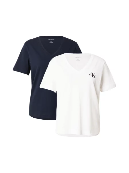 Calvin Klein Jeans Tricou bleumarin alb