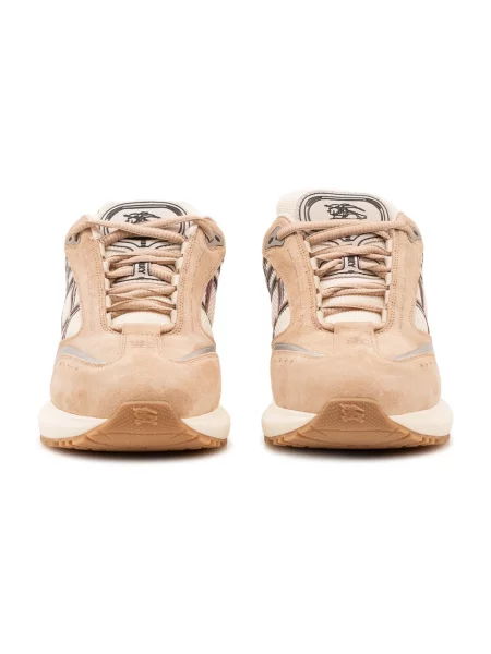 Lniane sneakersy Burberry brązowe