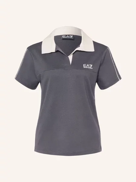 Emporio Armani Žerzejová Polokošile Train Sporting Club tmavě / krémová šedá
