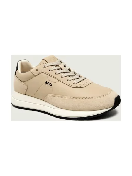 BOSS BLACK Sneakers Vinston_Runn_ltwasd | piele întoarsă negru