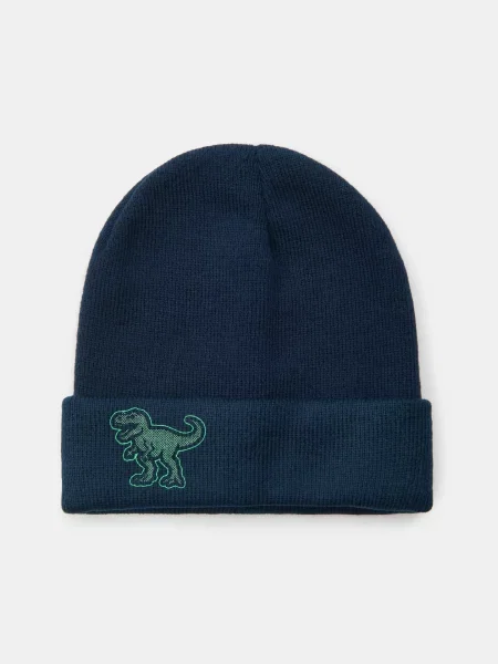 Sinsay Čepice beanie s motivem dinosaura námořnická modrá