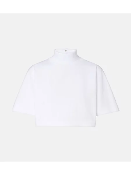 Tricou Alaïa din jerseu alb