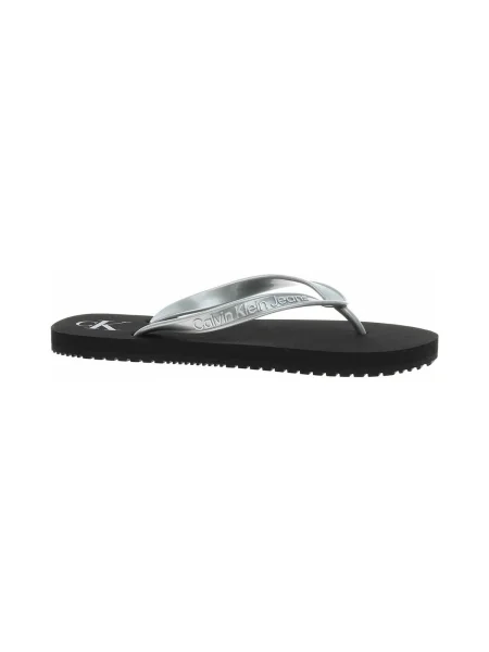 Dámske žabky Calvin Klein Beach Sandal Monologo Tpu black/silver čierna