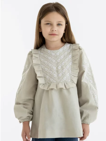 Детская рубашка Folk Moda бежевая
