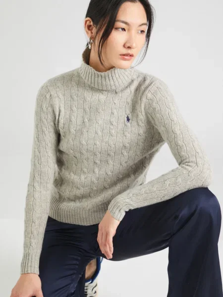 Polo Ralph Lauren Sveter modrá / melírovaná sivá